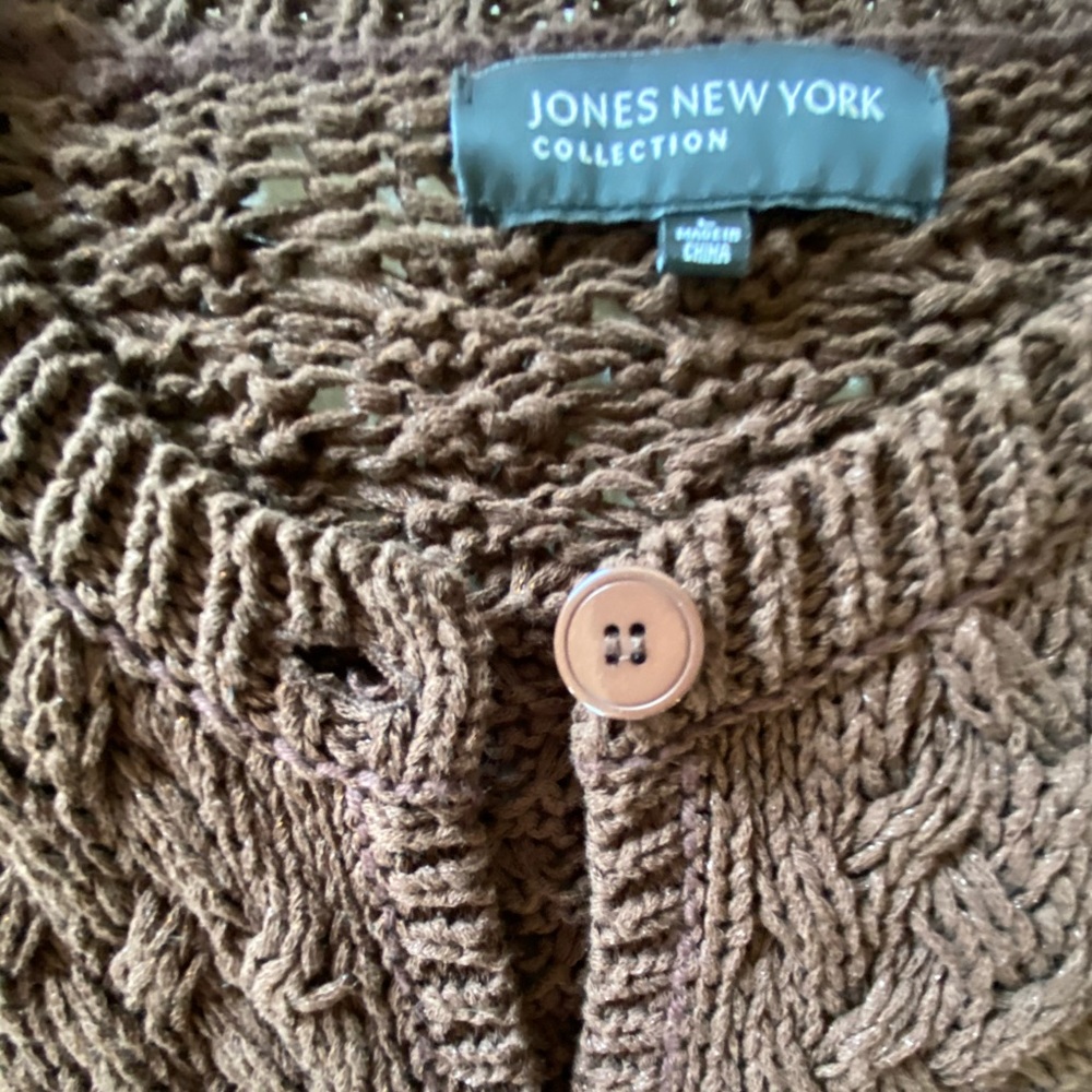 Ladies Brown Buttoned Sweater